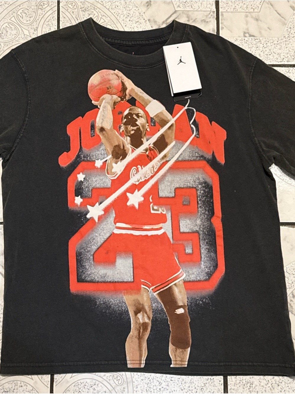 New Jordan 40th Anniversary Graphic T-Shirt Black Women’s Size Small HJ0139-045